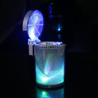 Car Ashtray with LED Light Cigarette Cigar Ash Tray Container Smoke Ash Cylinder Smoke Cup Holder Storage Cup