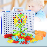 Children Toys Electric Drill Nut Disassembly Match Tool Educational Toys Assembled Blocks Sets Toys For Boys Design Building Toy