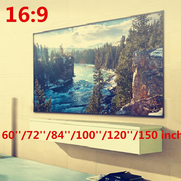Foldable 16:9 Projector 60 72 84 100 120 150 inch White Projection Screen For HD Projector Home Theater Cinema Movies Party