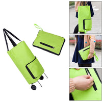 Fashion Folding Home Trolley Shopping Bag Reusable Shopping Cart Portable Eco-friendly Storage Totes Large Foldable Handle Bags