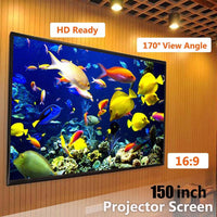 Foldable 16:9 Projector 60 72 84 100 120 150 inch White Projection Screen For HD Projector Home Theater Cinema Movies Party