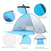 KEUMER Automatic Camping Tent Ship From RU Beach Tent 2 Persons Tent Instant Pop Up Open Anti UV Awning Tents Outdoor Sunshelter