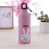 Kids Gift Portable Water Bottle Cute Animal Pattern Bottle Cup Outdoor Sport Hiking Climping Drinking Bottle with Hooker 500ml