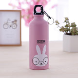 Kids Gift Portable Water Bottle Cute Animal Pattern Bottle Cup Outdoor Sport Hiking Climping Drinking Bottle with Hooker 500ml