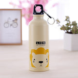 Kids Gift Portable Water Bottle Cute Animal Pattern Bottle Cup Outdoor Sport Hiking Climping Drinking Bottle with Hooker 500ml