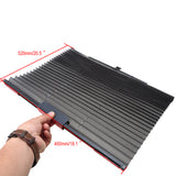 POSSBAY Retractable Black Car Retractable Curtain Side Window Sun Shade Windshield Sunshade Shield Visor Black Mesh Curtains