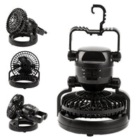 Portable Fan Camping Lantern Outdoor Hanging Flashlight Battery Power / USB Rechargeable Camping Tent Lamp for Hiking Lantern