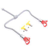 Professional Airless Paint Spray Gun Mayitr Extension Pole Double Nozzle Head + Tips Guard Powerful Painting Tool