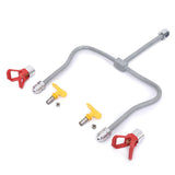 Professional Airless Paint Spray Gun Mayitr Extension Pole Double Nozzle Head + Tips Guard Powerful Painting Tool