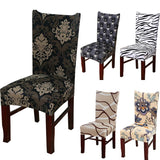 Spandex Elastic Printing Dining Chair Slipcover Modern Removable Anti-dirty Kitchen Seat Case Stretch Chair Cover for Banquet